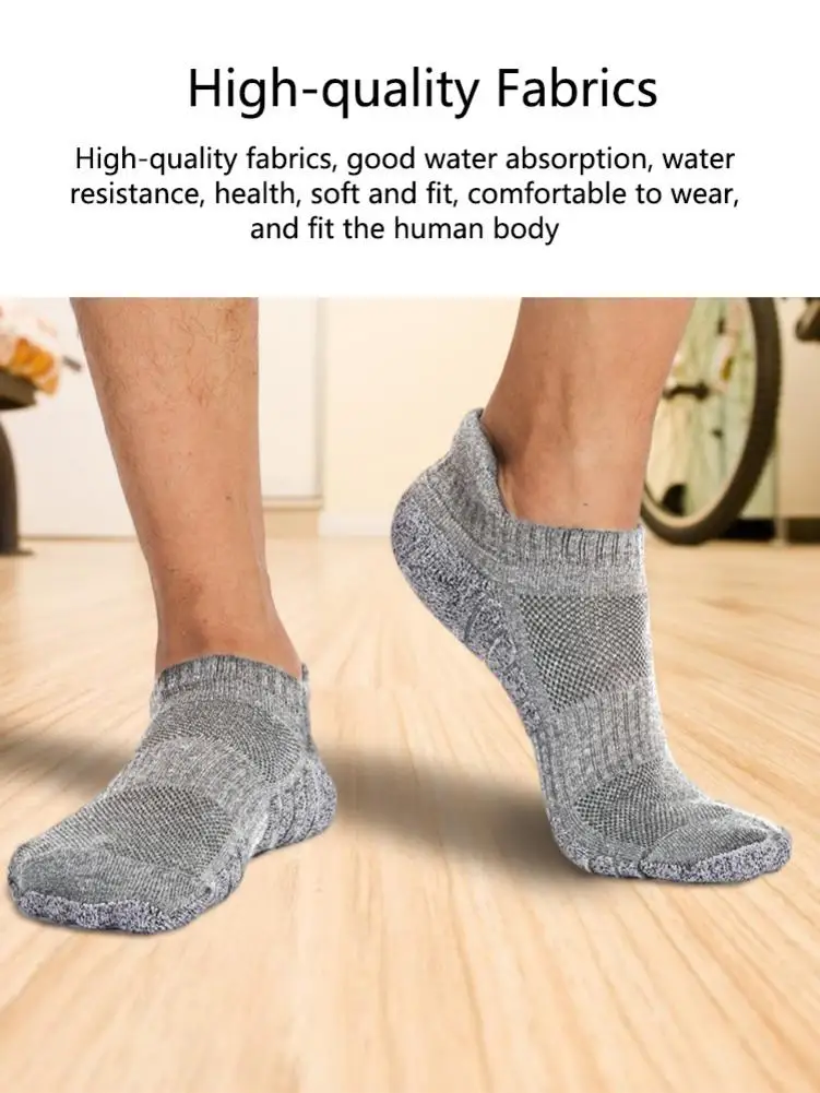 

2021 6 Pair Running Trainer Socks Breathable Cotton Thick Sports Socks High-quality Sweat Control Quick-drying