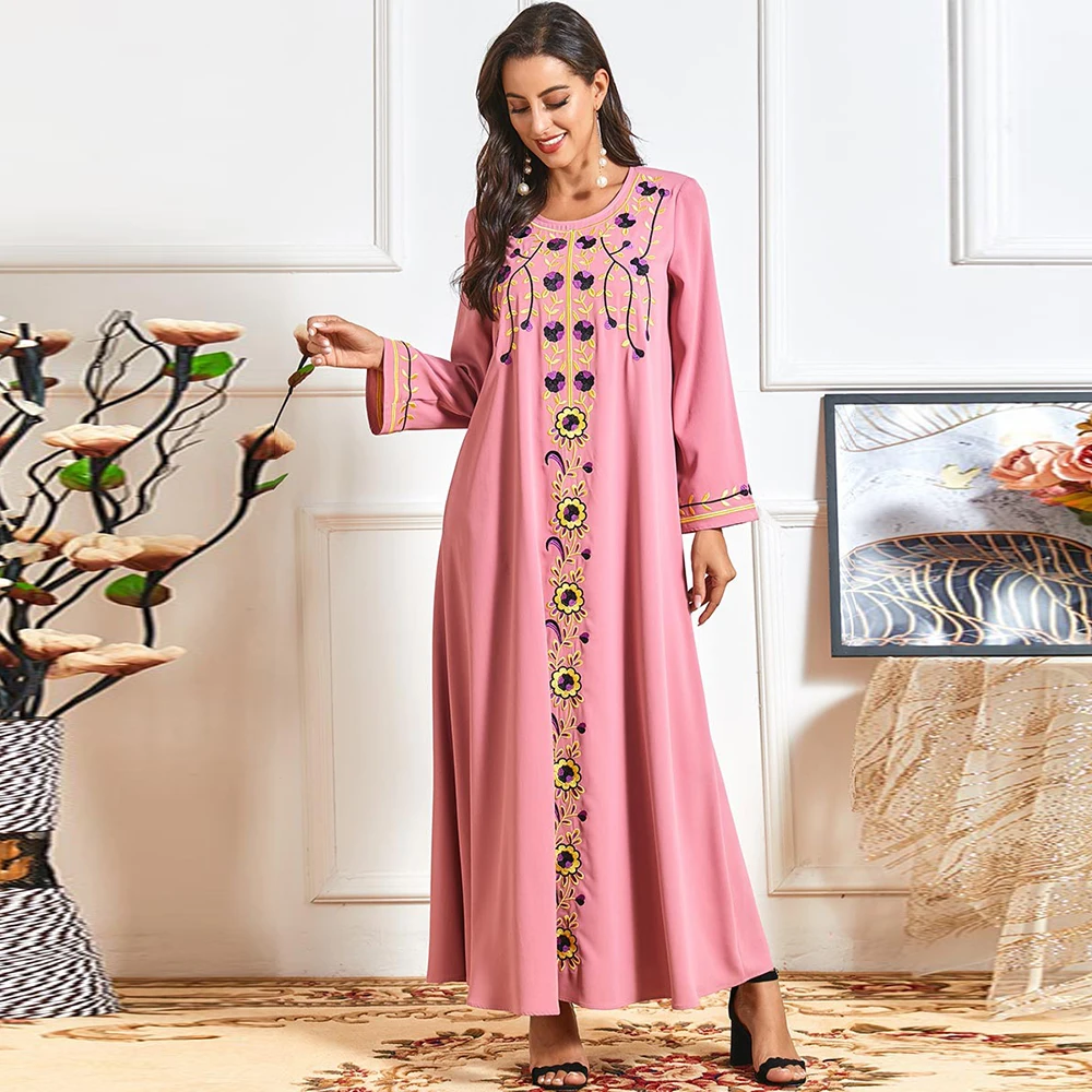 

Ramadan Eid Mubarak Abaya Dubai Turkey Islam Muslim Long Dress Robe Longue Femme Kaftan Moroccan Maxi Dresses for Women Vestidos