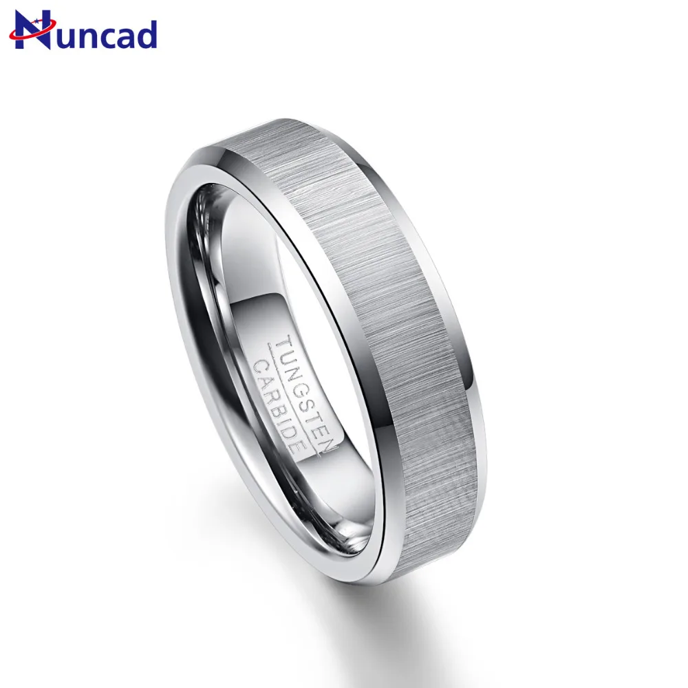 Мужские обручальные кольца Nuncad 6 мм из карбида вольфрама размеры от 7 до 12|ring
