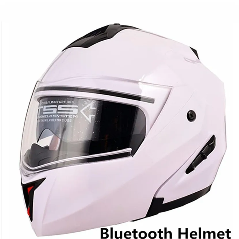 Черный цвет полный дуплекс встроенный BT гарнитура полное лицо Casco Bluetooth мотоциклетный шлем Флип up Capacetes