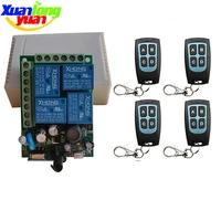 433mhz universal wireless remote control ac 220v 10amp 4ch relay receiver and transmitter for garage door motor curtain led