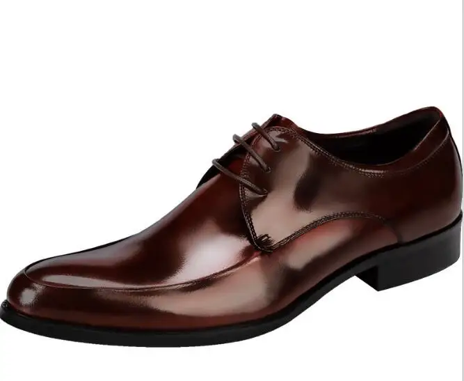 

Winter High Top Genuine leather Lace up Business Shoes Handmade Pointed toe wedding shoes Formal Men's shoes Big size 46