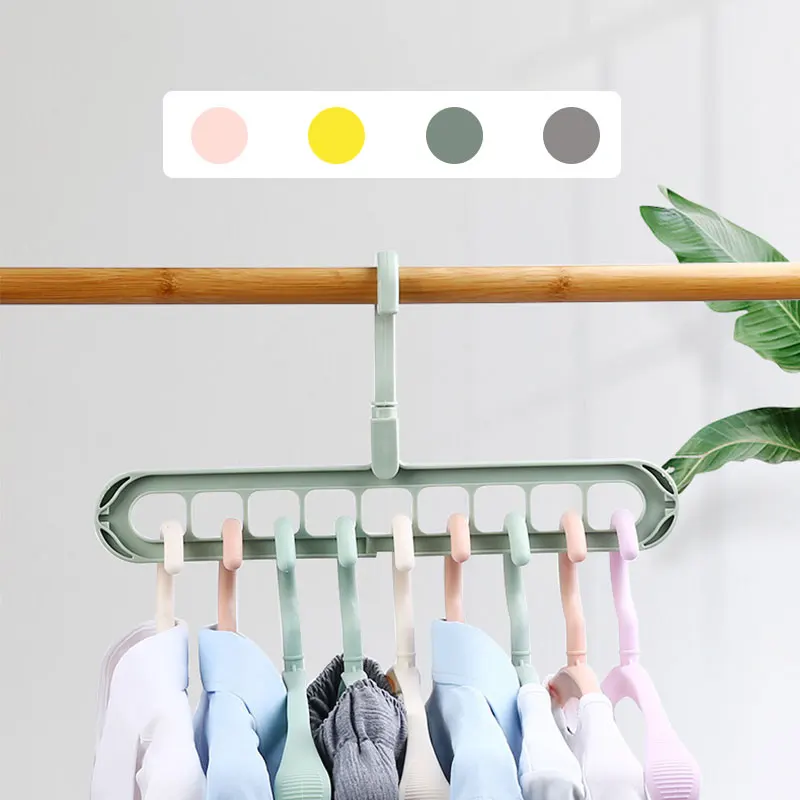 

Magic Space Saving Hanger with 9-Holes for Wardrobe Plastic Heavy Clothes Closet Organizers and Storage Dorm Room Essentials 45