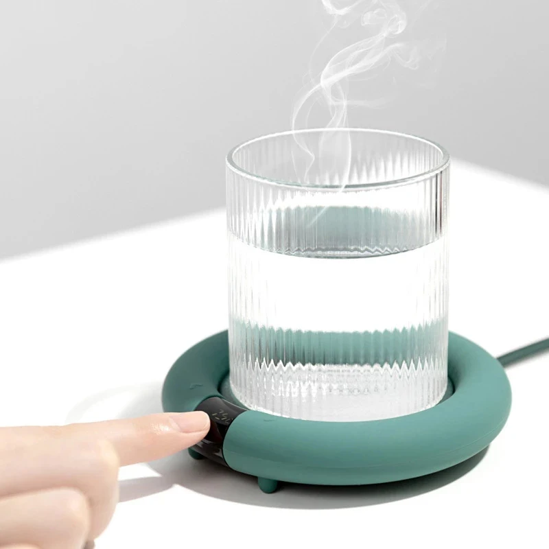 Almohadilla calefactora el&eacute;ctrica para tazas de caf&eacute; y t&eacute;, calentador creativo para el hogar y la Oficina, 3 temperaturas, pantalla LED ajustable, Idea de regalo, novedad-1
