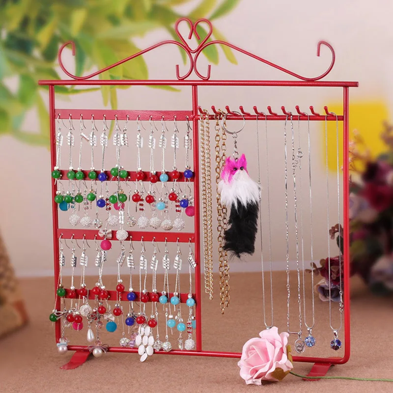 

Earring Necklace Rack Jewelry Storage Rack 48 Hole 10 Hook Display Stand MH88