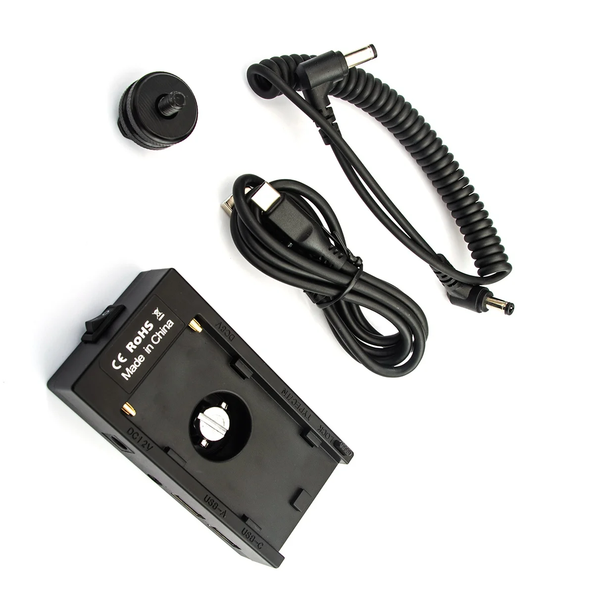 Placa de Montagem da Bateria Adaptador de Sapato Quente + Cabo Kit para Sony Fonte de Alimentação + 1 dc + Tipo-c Cabo F970 F770 F750 F550 F330 – 4 Usb c