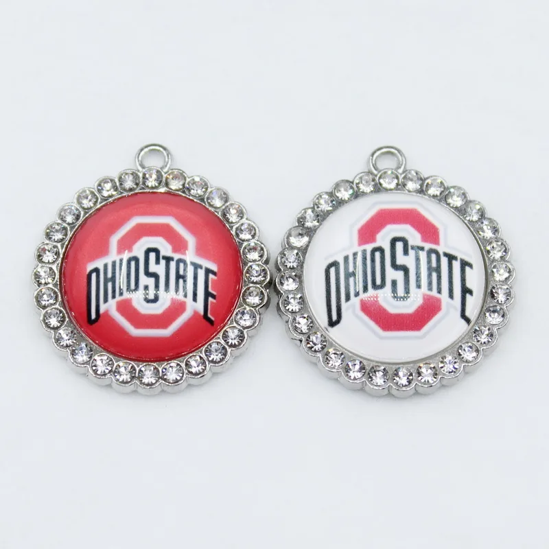 

Ohio Charms State University Dangle Charms DIY Bracelet Necklace Earrings Snap Button Jewelry Football Sport Hanging Charm