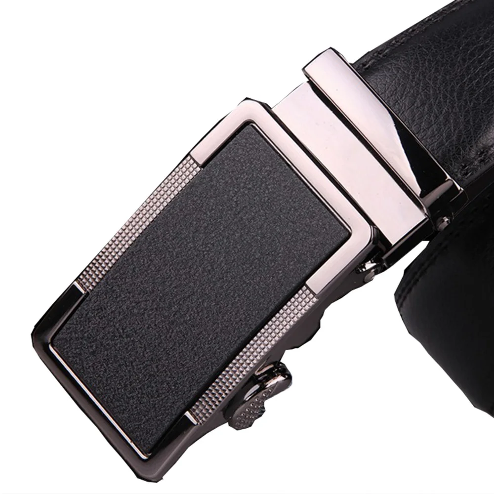 

130 140 150 160 170 180 190 200cm Plus Size Belt for Men with Metal Automatic Buckle Real Genuine Leather Cow Belts Brown Black