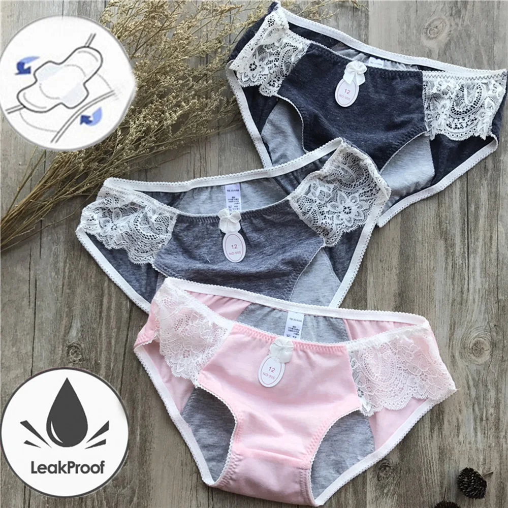 1 шт. женские физиологические герметичные штаны кружевные хлопковые трусы с