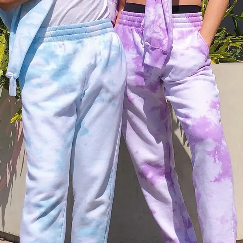 

2021 Tie Dye Sweatpants Women Elastic Waist Baggy Pants Hip Hop Casual Loose Pants Lady Fashion Pink Trousers Jogging pants