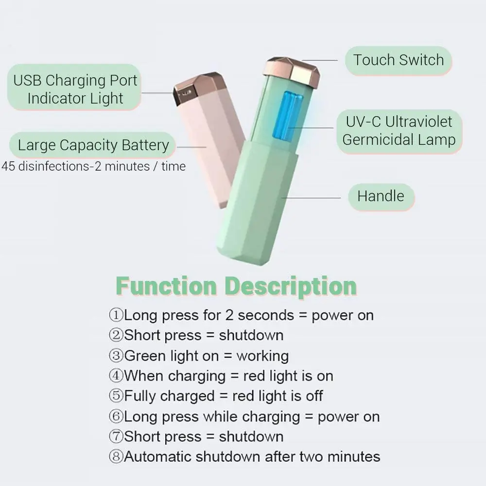 Портативная ультрафиолетовая бактерицидная лампа для стерилизации с карманом UVC