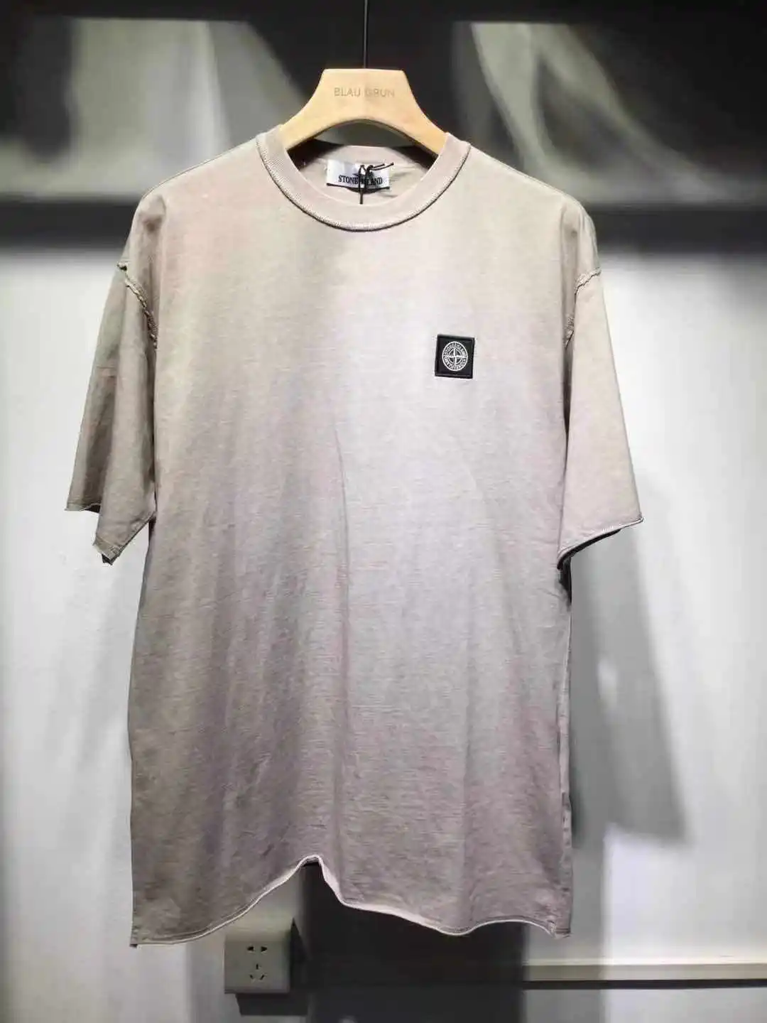 

2021 Spring Summer New Stone Island Basic Badge Pure Cotton Round Neck Pullover Trend Short-sleeved T-shirt