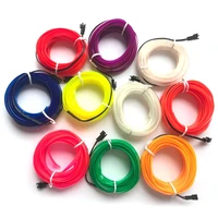 15m el wire string strip rope tube light neon light glow flat edge car interior atmosphere decor lamp decorated prop