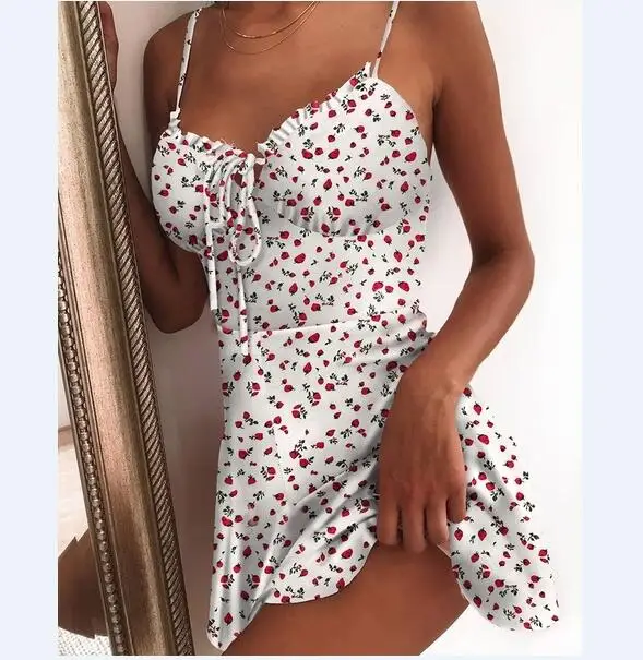 

Skinny Ruffles Sling sleeveless Street woman robe Mini Dress bar club Bodycon vestidos en femme robes clothes women