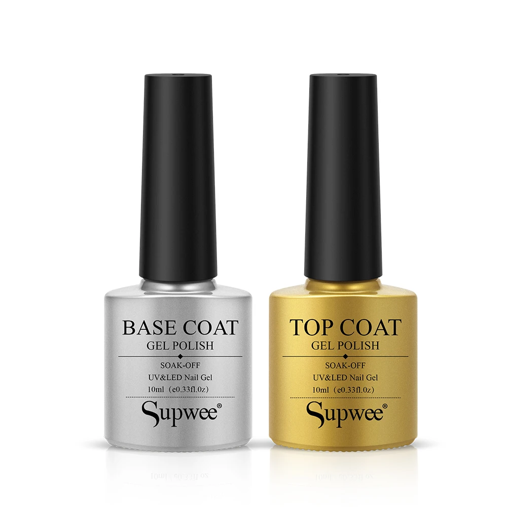 

SUPWEE 10ml Base Coat Gel Nail Polish Top Coat Gel For Nails Primer UV LED Gel Soak Off Gel Nail Polish Long Last Clear Gel Art