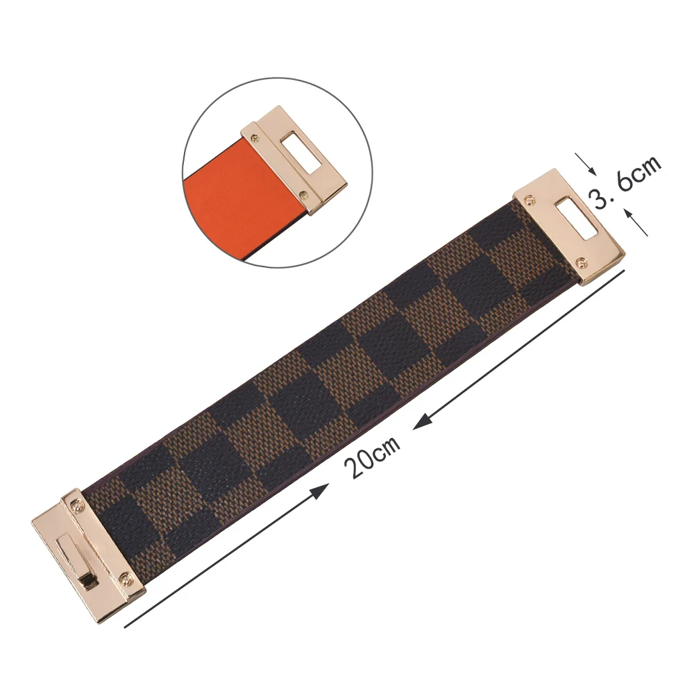 Модный шахматный браслет из воловьей кожи для мужчин браслеты женщин ювелирные