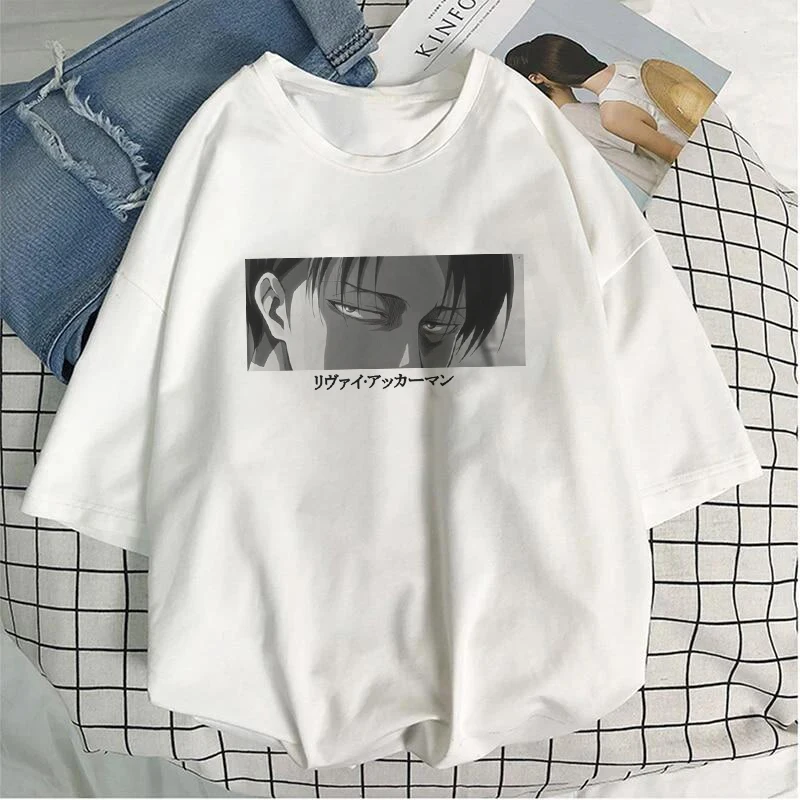 

2021 Summer New Japanese Anime Titan T-Shirt Large Size Short Sleeve Loose Streetwear Tees Casual Harajuku Women Clothing
