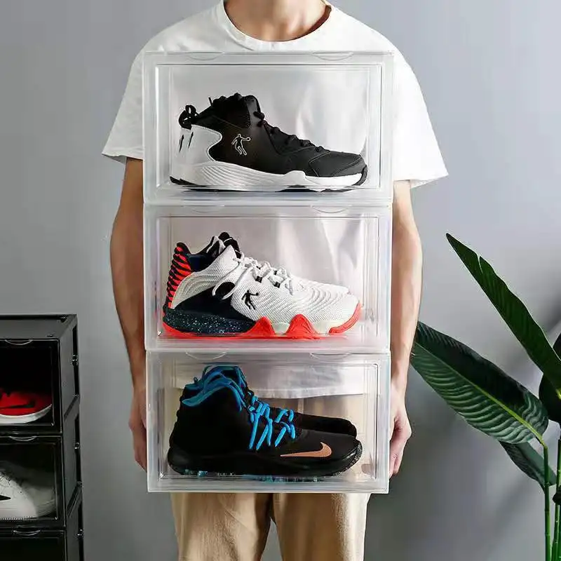 Dustproof shoe cabinet transparent box sneaker storage basketball collection display shoes | Дом и сад