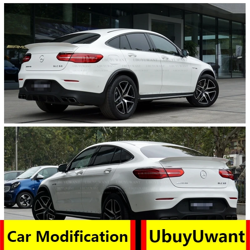 

For Mercedes GLC Spoiler 4-Door ABS Plastic Tail Wing Unpainted Primer Color or black for benz GLC 2016-2020