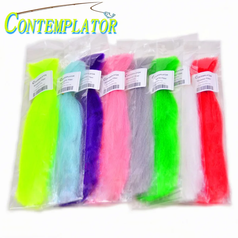 

8bags 8colors Assorted Synthetic Long Fiber Fly Tying Slim Hair Soft Clouser Minnow Lure Materials Saltwater Trout Fishing Flies