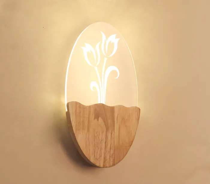 Круглые часы современного дизайна деревянный настенный светильник для