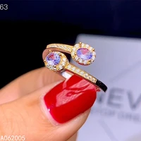 kjjeaxcmy fine jewelry 925 sterling silver inlaid natural gem tanzanite new female ring girl student trendy support detection