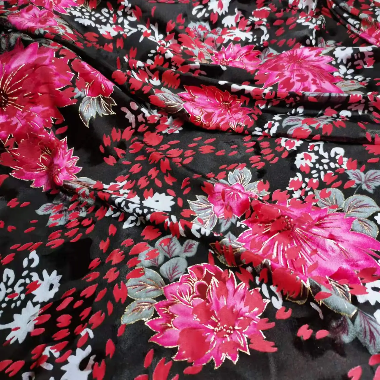 

Роскошное флокированное Платье из эластичной бархатной ткани, платье-Ципао, Свадебный Материал