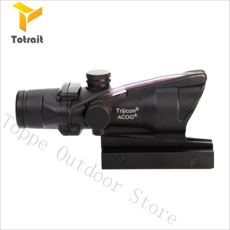 Голографический топорч ACOG 4X32 прицел с раковиной из натурального волокна и