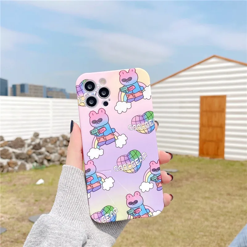 

Luxury Liquid Silicone Bracket Stand Phone Case For iPhone 7 8 Plus 2020 SE X XR XS Max 11 11Pro Max 12 12Pro Max Pro Mini Case