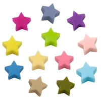 10pcs mini star silicone beads baby chew nursing beads diy baby teething pacifier chain toys accessories baby goods