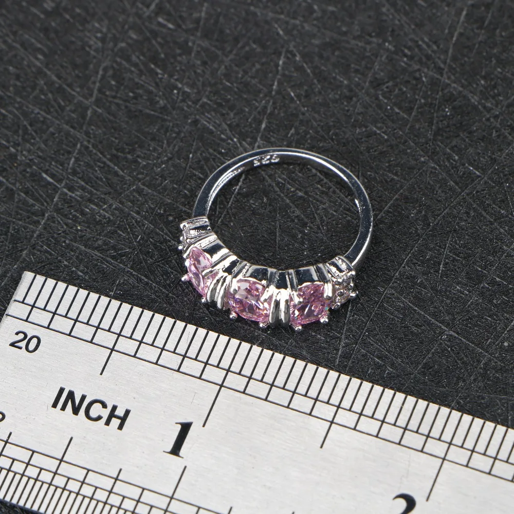 Ювелирные наборы из стерлингового серебра 925 пробы с Розовыми Фианитами