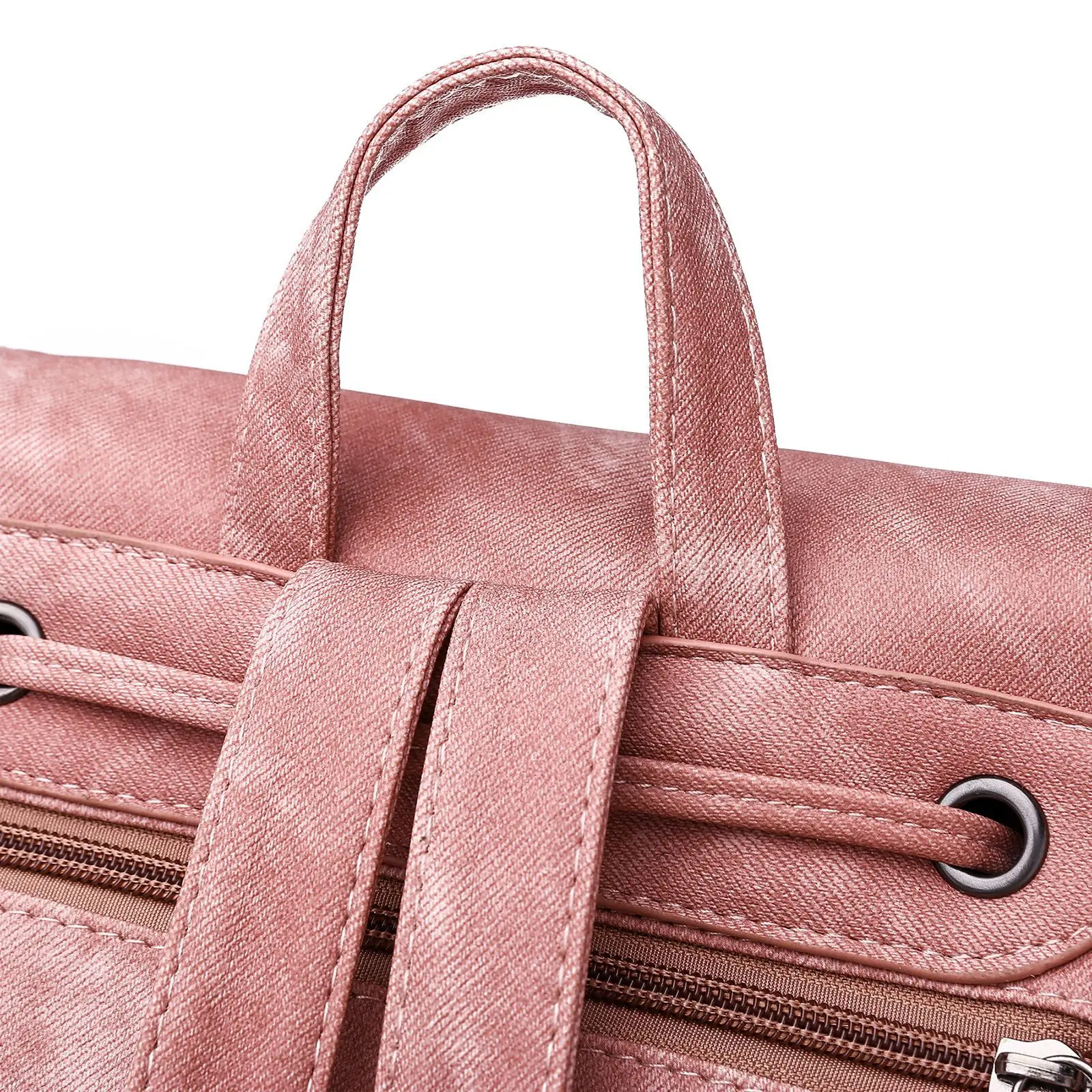 

Design Bag Pleated Denim-like PU Backpack Solid Color School Bag Backpack Purse for Women Designer Bag