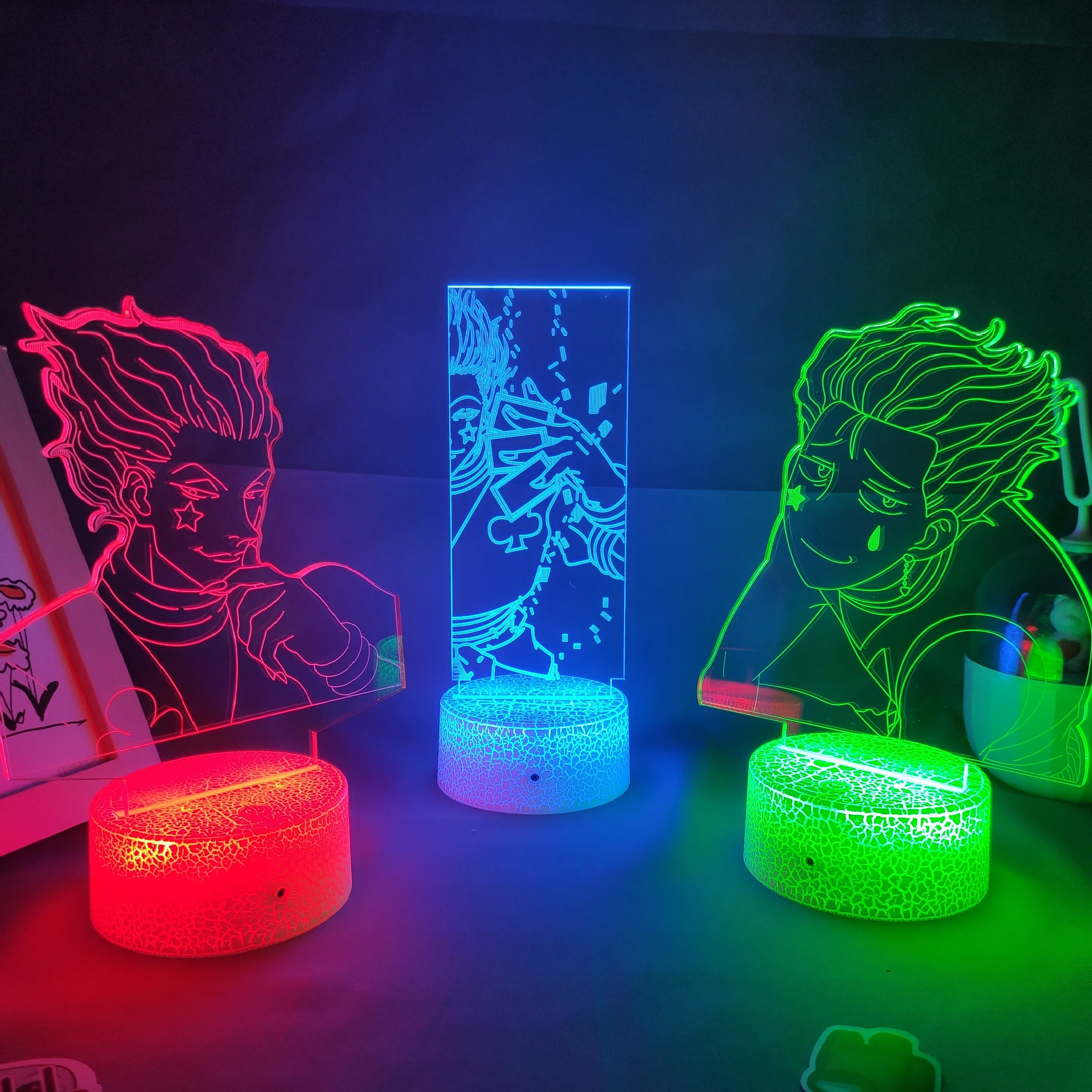 Фигурка манга хисока лавовые лампы аниме Hunter X 3D Led RGB Батарея изменение ночные