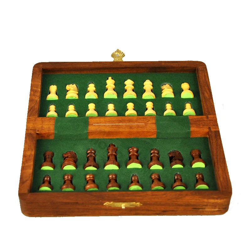 Высококлассный Магнитный супер мини шахматный ящик из массива дерева