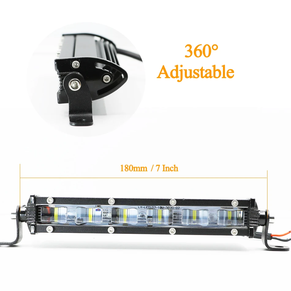 YAMYFF 7 Inch 12V LED Work Car Light Bar Spotlight Flood Lamp Driving Fog Offroad for Ford Toyota SUV 4WD Beams | Автомобили и
