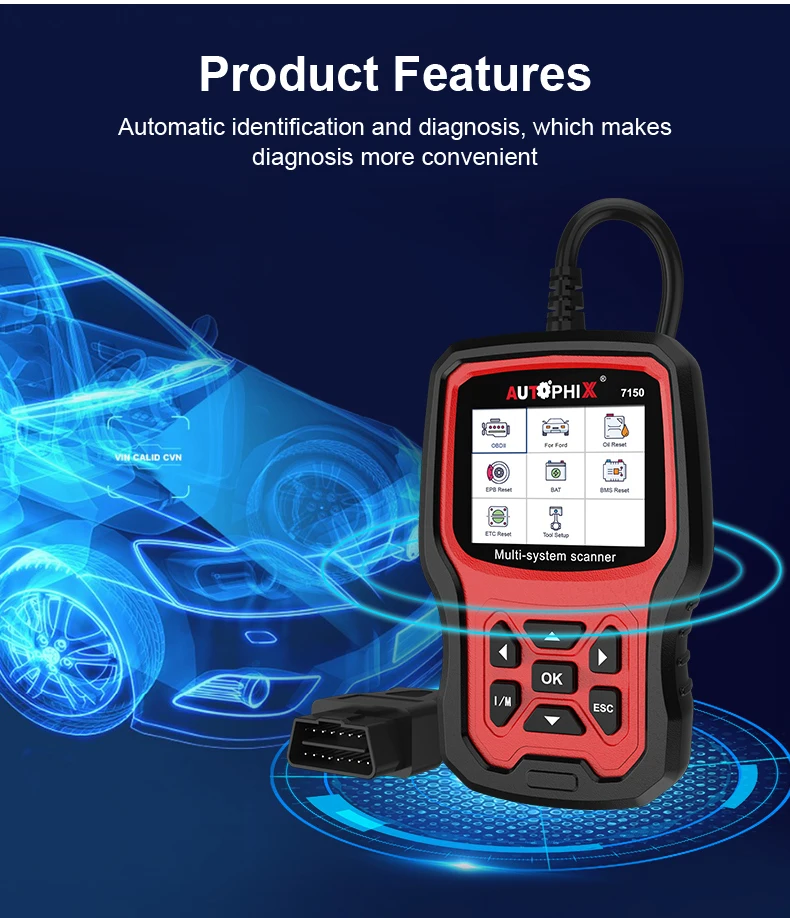 Автомобильные диагностические инструменты Autophix 7150 для Ford OBD2 полная система OBD 2