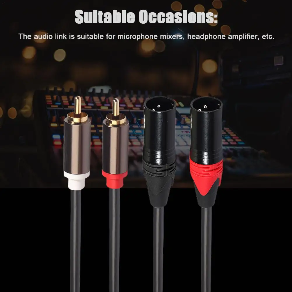 2RCA двойной XLR Мужской Аудио кабель двухрядный ПВХ провод подходит для