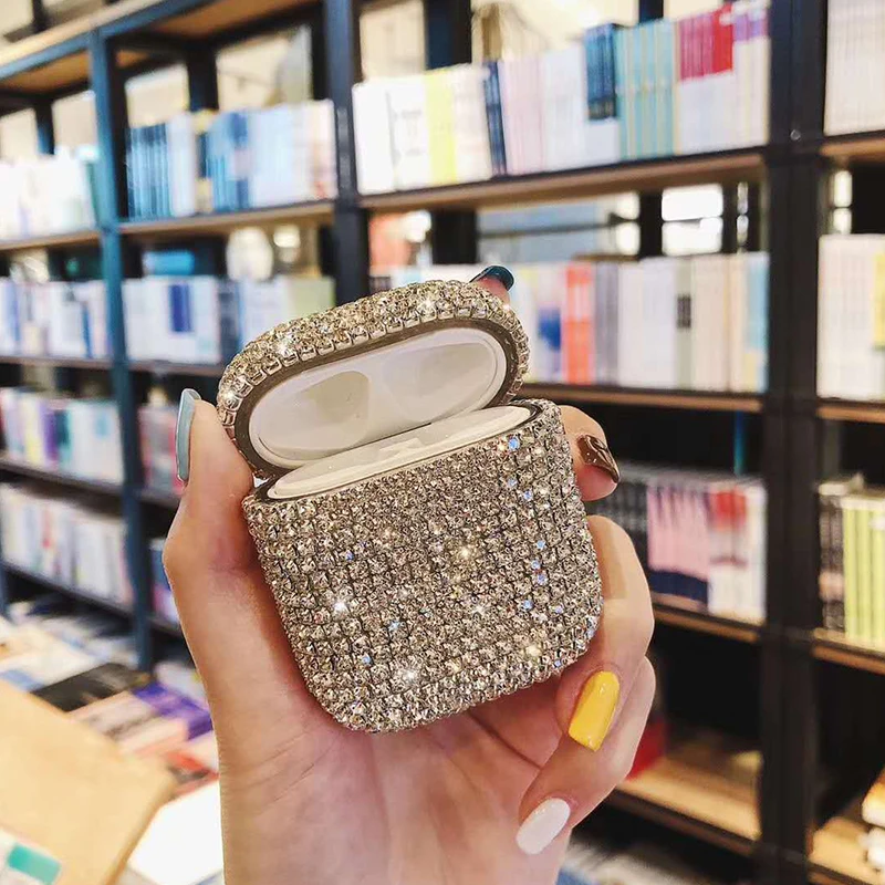 

Luxury fashion crystal diamond Earphone Case For iphone AirPods 1st or 2nd or 3nd rhinestones Protective Headphone Cover