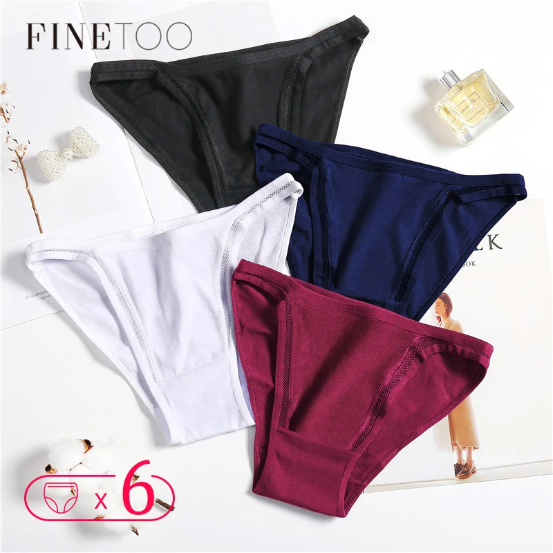 Сексуальные женские трусики FINETOO 6 шт./компл. женское нижнее белье хлопковые трусы