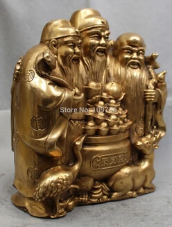 Бесплатная доставка &lt&lt&lt 11 &quotКитайская латунь 3 Бог долголетия Фу Лу Шоу