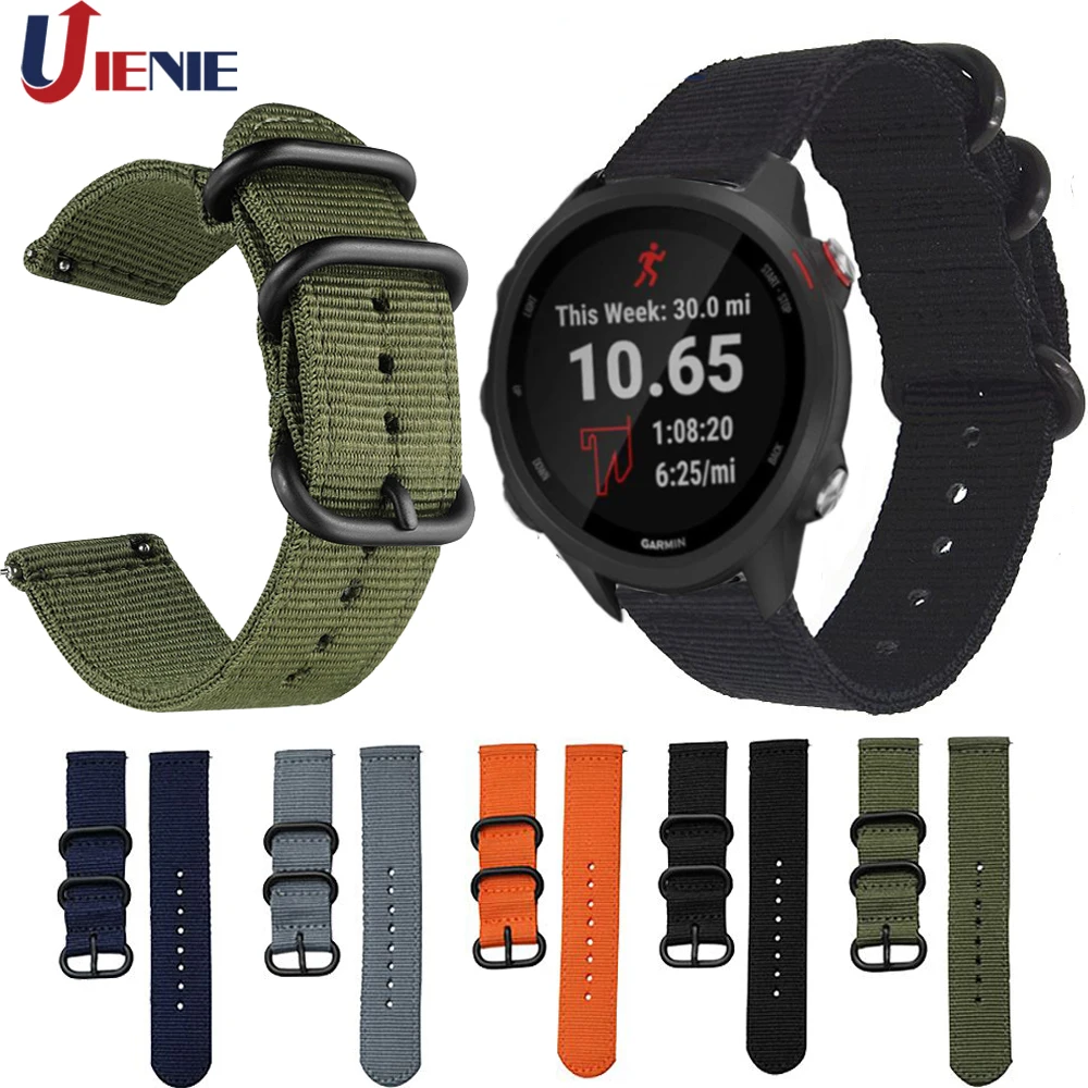 Ремешок 20 мм для Garmin Forerunner 245 245M 645 нейлоновый спортивный ремешок часов Vivoactive 3 Music/