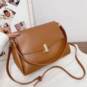 Женская сумка через плечо, однотонная, сумка через плечо из искусственной кожи