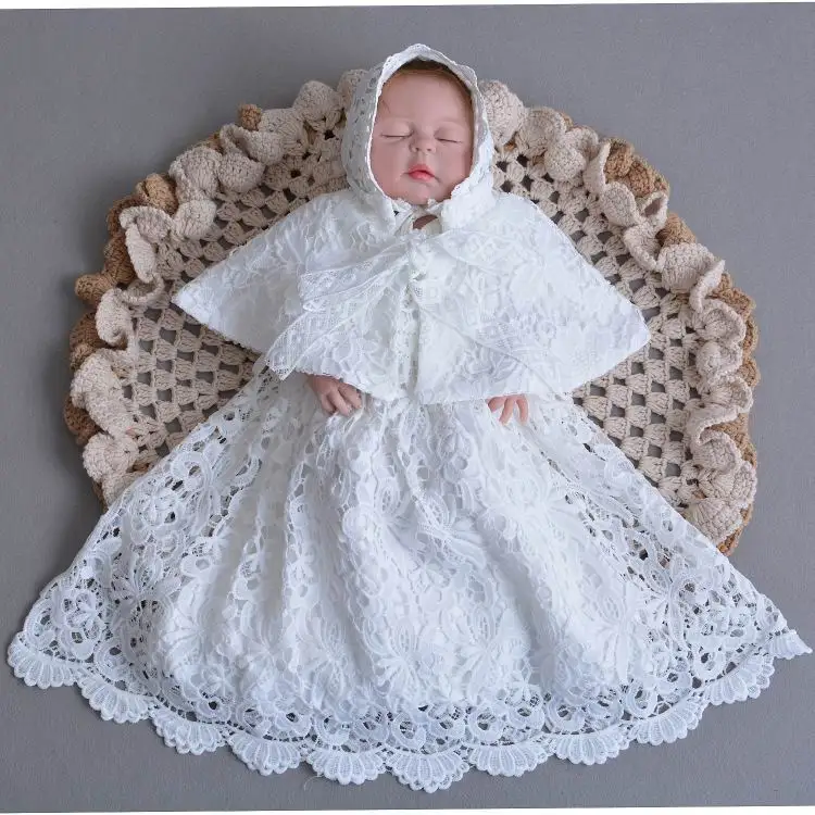 Retail Infant Baby Girl Lace Long Length Dresses Christening Gown Tulle Formal First Birthday Dress 0-30 monthes E108 | Мать и ребенок