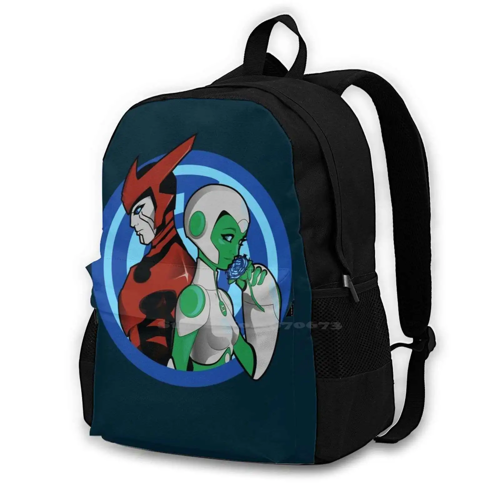 Hopeful Embrace Fashion Bags Travel Laptop Backpack Green Lantern Green Lantern Animated Series Razer Aya Razer Aya Red Lantern