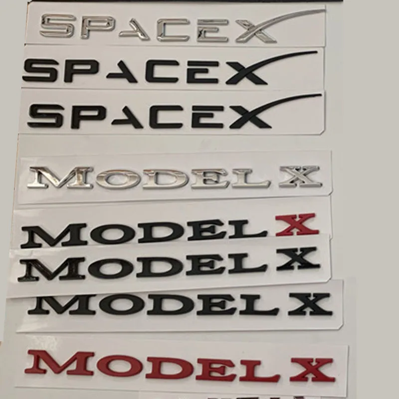 

Letters Emblem Badge for Tesla Model 3 Model S Model X SPACEX Car Styling Trunk Logo Boot Sticker Chrome Matte Glossy Black Red