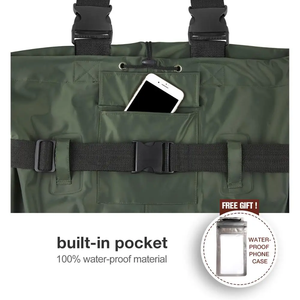 Сапоги-ботфорты TideWe водонепроницаемые 2-слойные нейлоновые/ПВХ нахлыстом для