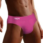 Мужские трусы брифы из хлопка, темно-синие трусы брифы, быстросохнущее нижнее белье для геев, гей-трусы,