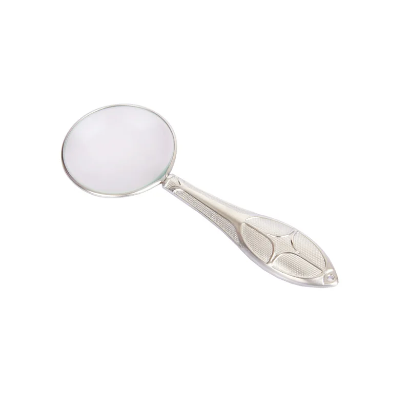 

Portable Handheld Metal Gift 45MM Optical Glass Lens Exquisite Silver Handle 5X