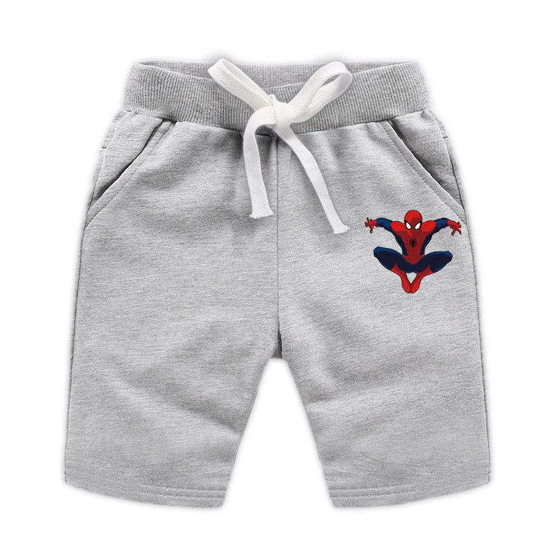 Детские летние тонкие шорты с принтом Marvel для мальчиков и девочек пятиконечные