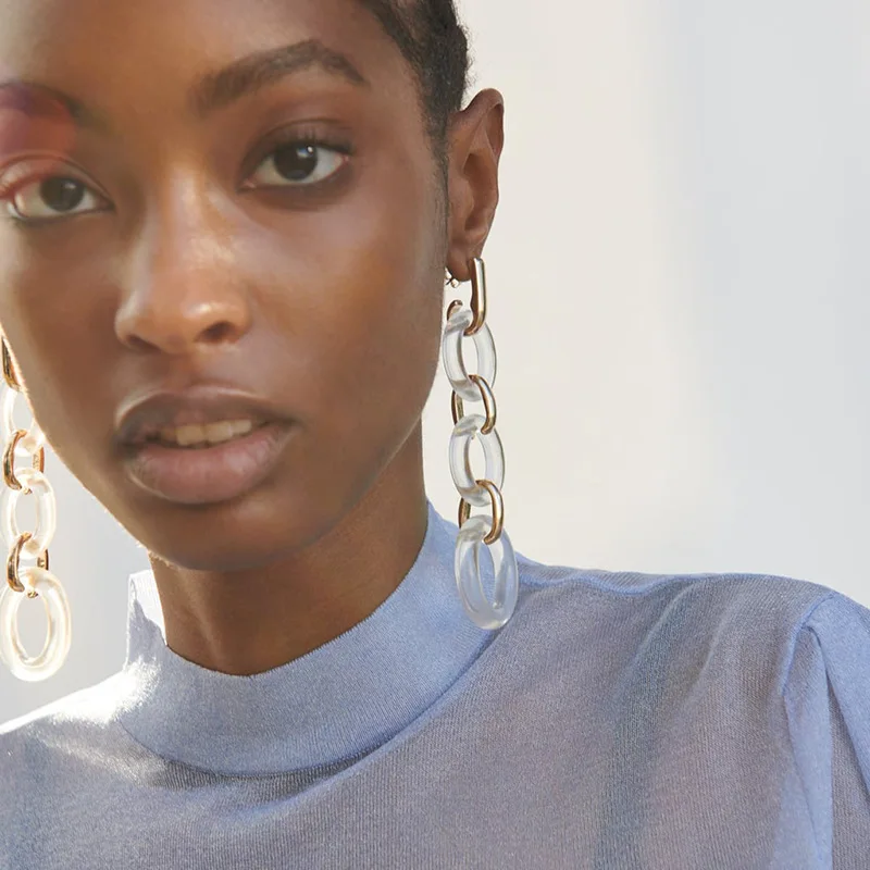 Прозрачные Акриловые висячие серьги Lifefontier для женщин длинные с кисточками